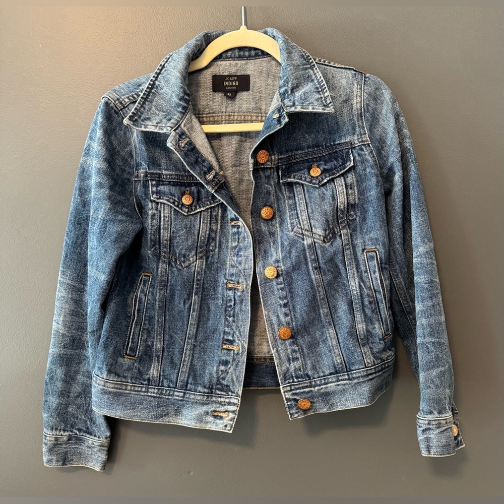 J.CREW Indigo Jean Jacket Blue Denim, 100% Cotton. Extra Small. EUC. XS.